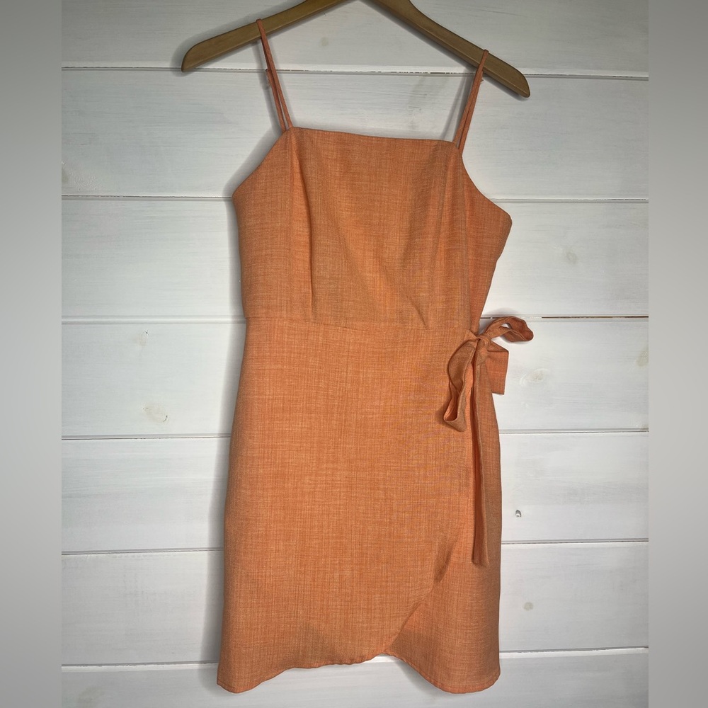 Altar'd State Orange Mini Dress with Side Tie